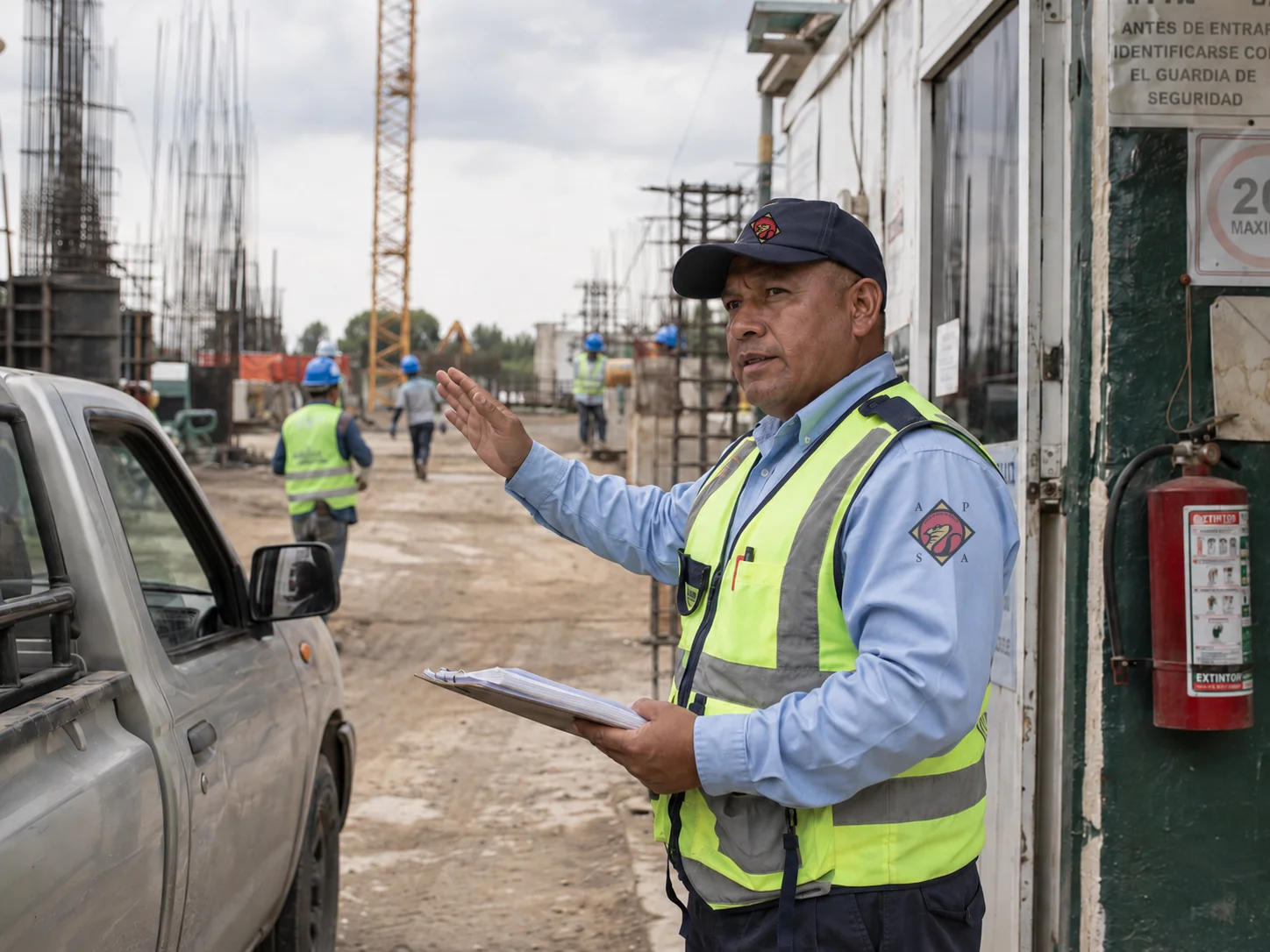 ASPPC brindando seguridad en constructoras · Vigilancia perimetral obra